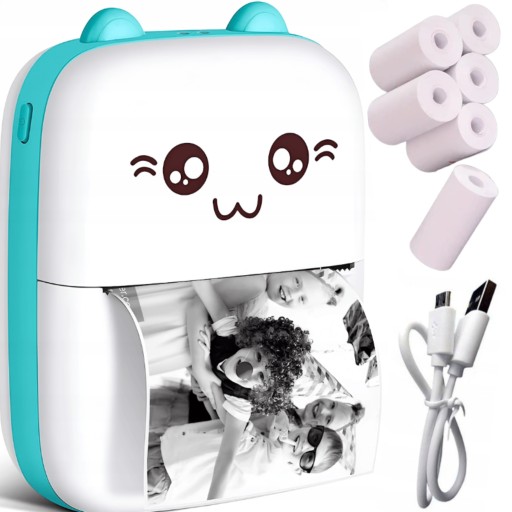 MINI DRUKARKA TERMINCZA DO ZDJĘĆ NOTATEK + 6 ROLEK