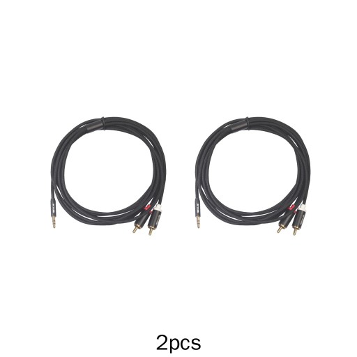2x Kabel Audio Stereo Przewód 3.5mm Do 2 RCA Męski