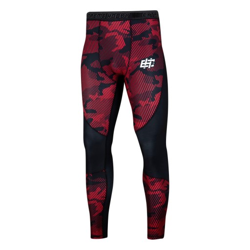 Legginsy Męskie na siłownię czerwone HAVOC XL EXTREME HOBBY