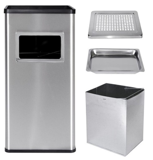 Popielnico-kosz stal nierdzewna Metlex 30l srebrny