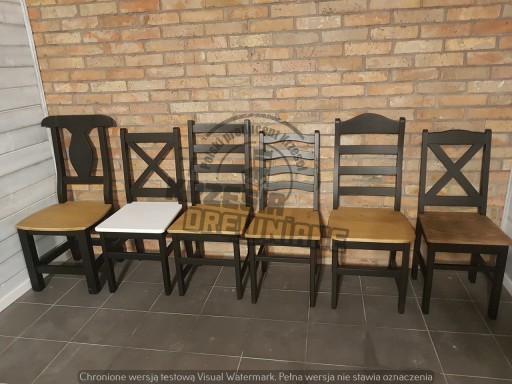 Krzesło drewniane sosnowe CZARNE Loft,Rustykalne