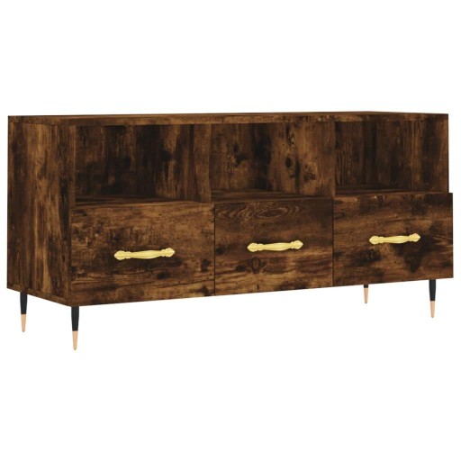 vidaXL Szafka pod TV, przydymiony dąb, 102x36x50 cm