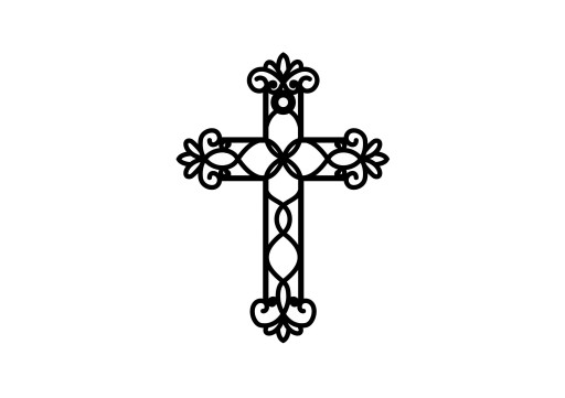 Krzyż metalowy KNS027 15 cm biały matowy