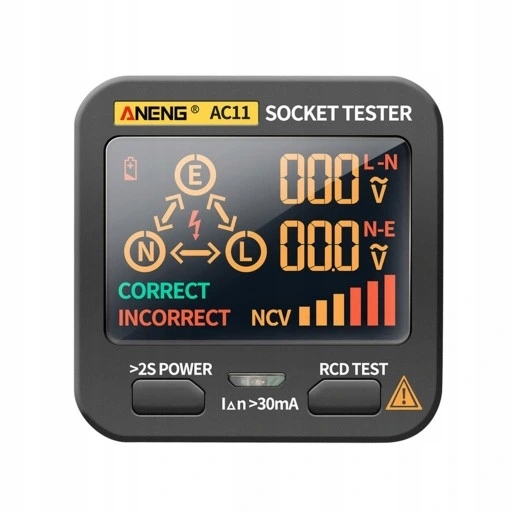 Tester gniazd ANENG AC11 LCD