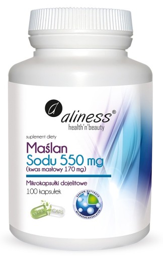 Aliness Maślan Sodu 550 mg 100 caps. KWAS MASŁOWY