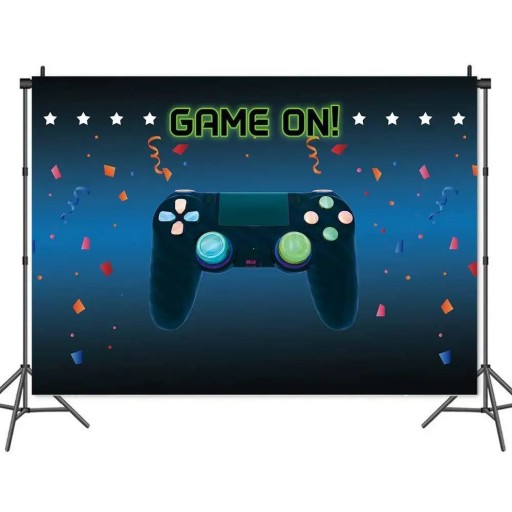 TŁO FOTOGRAFICZNE do 160x200cm Gra na gamepada niebieskie m