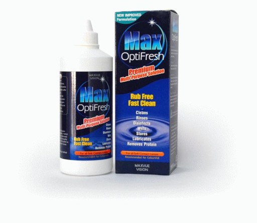 Płyn do soczewek bez pocierania Max OptiFresh NoRub 360 ml + pojemniczek