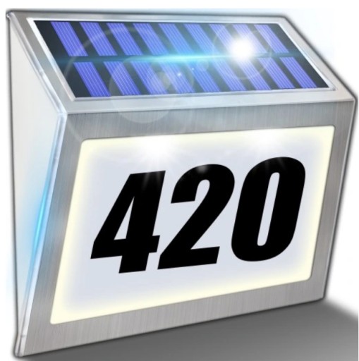 PODŚWIETLANY NUMER DOMU LAMPA SOLARNA LED METALOWA