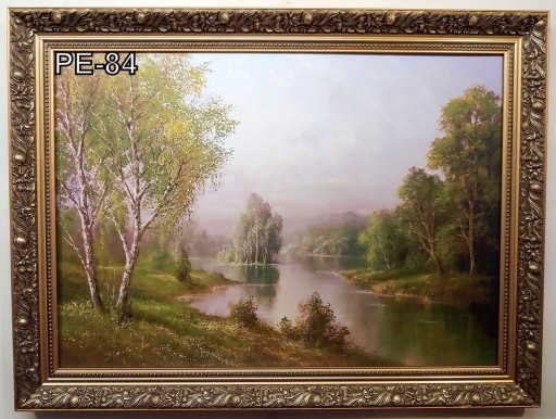 PEJZAŻ 80X60 CM OBRAZ W ZŁOTEJ RAMIE