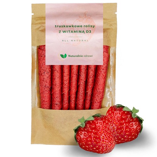 Rollsy Owocowe Truskawka z wit D3 50g Naturalnie Zdrowe