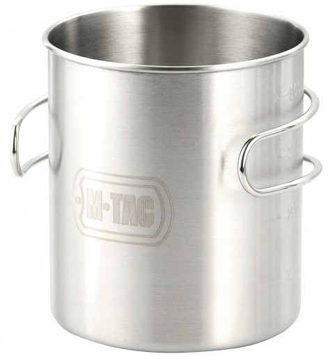 Kubek Turystyczny Termiczny 450 ml M-Tac stalowy ze składanym uchwytem