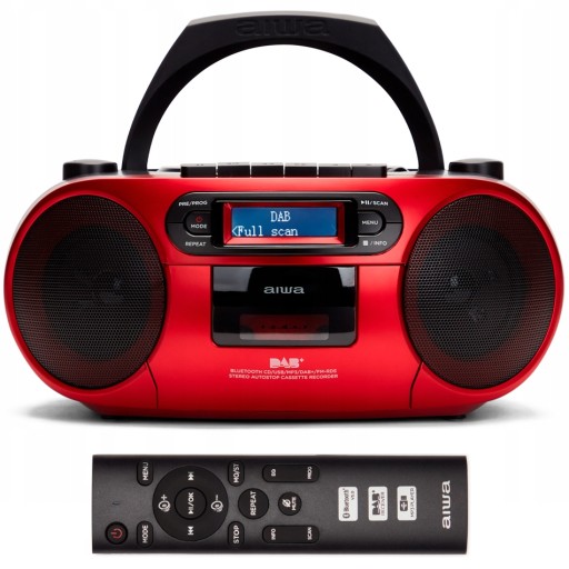BOOMBOX RADIOODTWARZACZ AIWA BBTC-660DAB/RD DAB+ BLUETOOTH CD FM BUDZIK