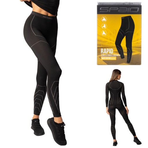 Legginsy termoaktywne motocyklowe SPAIO Rapid damskie czarne szare XL
