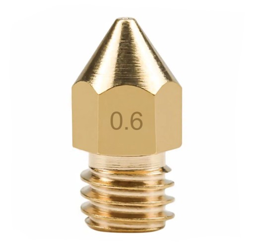 Dysza Mosiężna Brass MK8 0,6mm 1,75mm Creality Ender Pro V2 CR