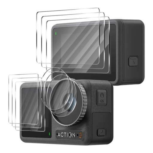 Szkła ochronne na ekran obiektyw do kamery DJI Osmo Action 3 4 9szt