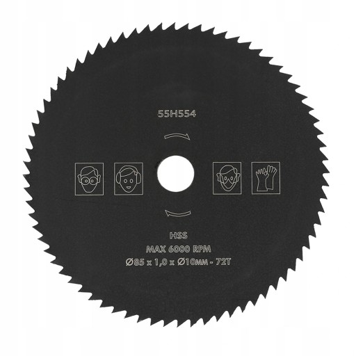 Tarczowa HSS piła 72 Zębów 85X10MM