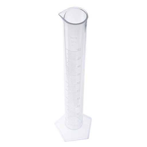 Cylinder miarowy z wylewem PP 100 ml skala wypukła