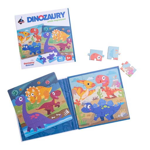GENIALNY DZIECIAK PUZZLE MAGNETYCZNE DINOZAURY
