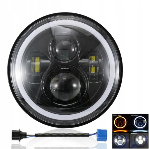 REFLEKTOR LAMPA PRZÓD MOTOCYKLOWA H4 LED 7inch