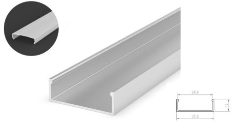 PROFIL ALU SZEROKI na 2 taśmy LED anoda +OSŁONA ML