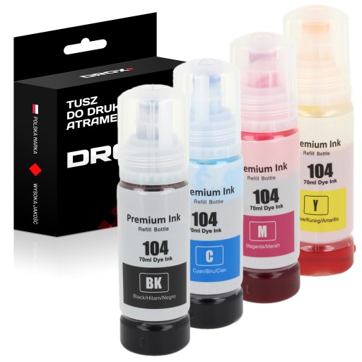 4x Tusz do Epson CMYK 104 ET-2710 ET-2715 ET-2720