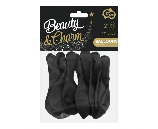 Balony Godan 12 cali 30 cm czarne 10 sztuk