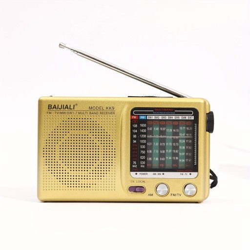 Przenośne radio AM FM SW1-7, radio tranzystorowe z głośnikiem, słuchawki
