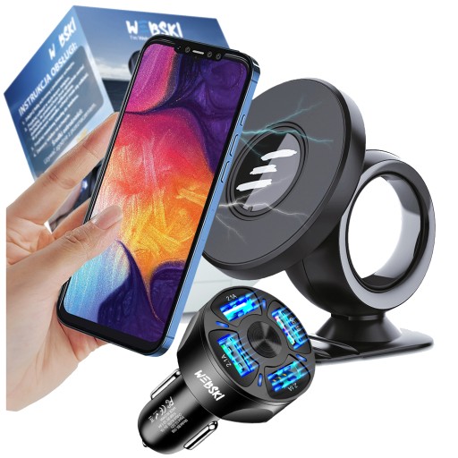 UCHWYT SAMOCHODOWY MAGNETYCZNY HOLDER do AUTA NA TELEFON MOCNY MAGNES