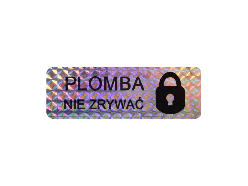 STICKERY HOLOGRAM TETRAGON PLOMBA 15x5 250 SZT
