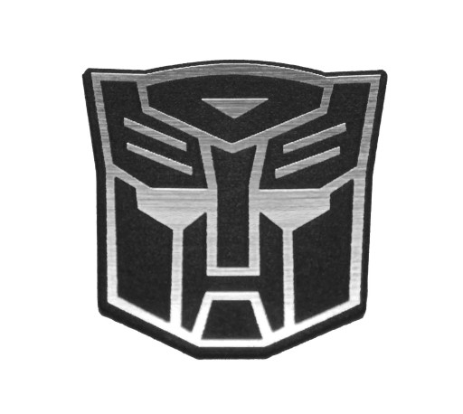 Naklejka Emblemat TRANSFORMERS srebrna 30x30mm