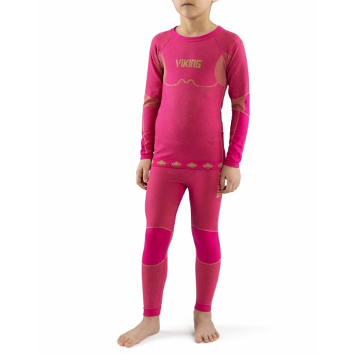 Zestaw dziecięcej bielizny termoaktywnej Viking Riko fuchsia 140-152
