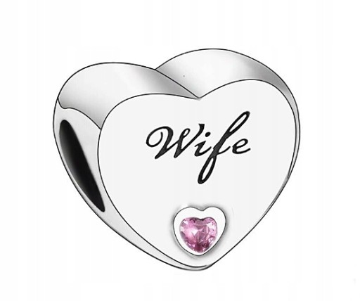 CHARMS ZAWIESZKA WIFE ŻONA SERCE LOVE MIŁOŚĆ 925