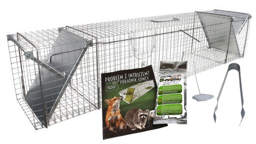 DUŻA PUŁAPKA ŻYWOŁAPKA 122X29X32 LISY BOBRY GRATIS