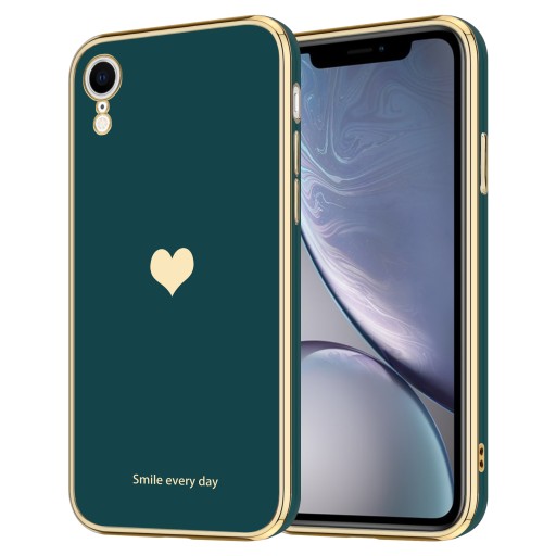 KOBIECE ETUI HEART DO IPHONE XR | ZIELONY