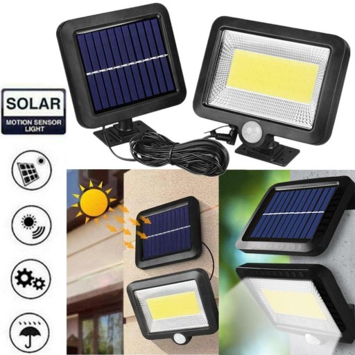 100 LED Solar Power Motion Sensor Light Outdoor Ga
