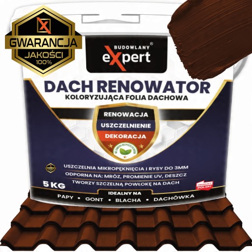 MEMBRANA IZOLACYJNA PAPA W PŁYNIE KOLORYZUJĄCA FOLIA DACHOWA Brązowy 5 kg