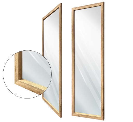 Lustro w ramie 160x60 165x65 dąb wotan 3D