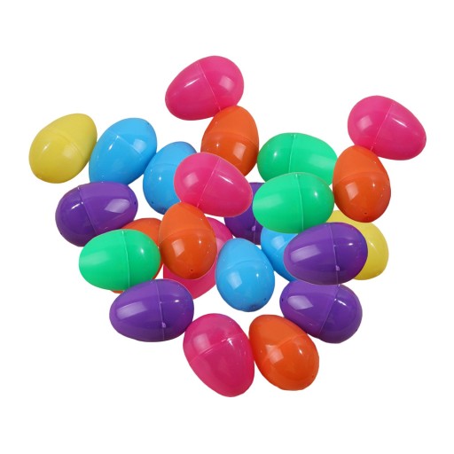 Wielokolorowe plastikowe jajka zestaw 24 DIY