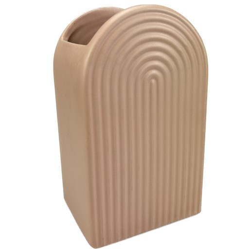 WAZON RYFLOWANY ŁUK CERAMICZNY MINIMALIZM RÓŻOWY