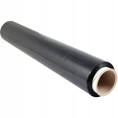 FOLIA STRETCH CZARNA PAKOWA 1,2kg strecz do owijania paczek ochronna strecz