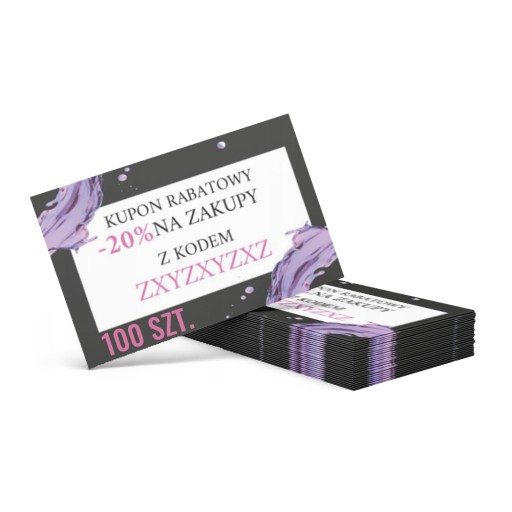 KUPONY RABATOWE wizytówki personalizowane 100 szt.