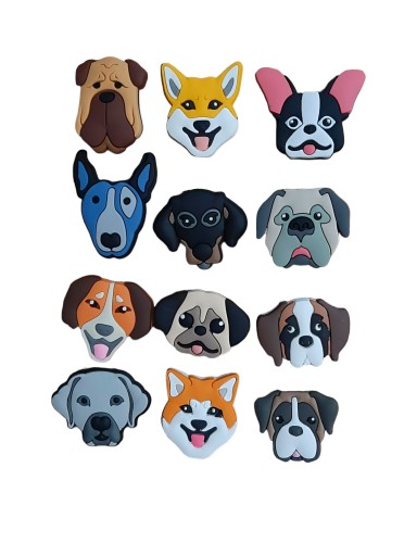 12 SZT. CHARMS DO CROCS PSY PRZYPINKI DLA WETERYNARZA PUPILE PUPPY PIES