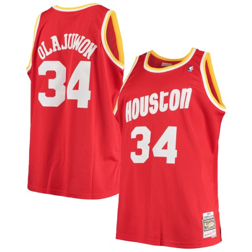 Hakeem Olajuwon Red Houston Rockets 1993/94 Hardwood ClassicsJersey, XL