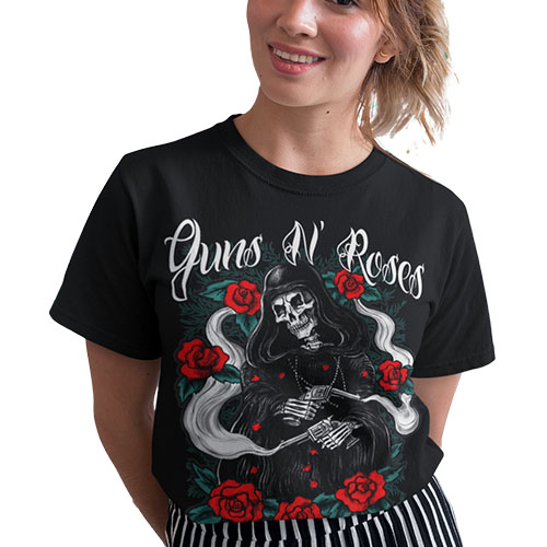 DAMSKA KOSZULKA HORROR/ROCK GUNS N ROSES REAPER