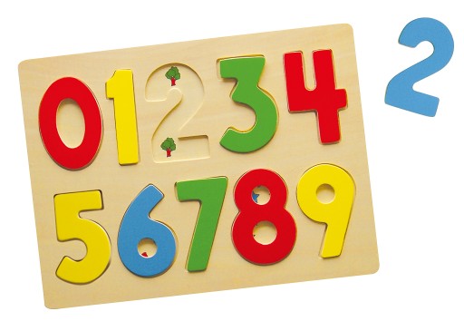 Drewniane Puzzle układanka na podkładce cyferki Viga 58545