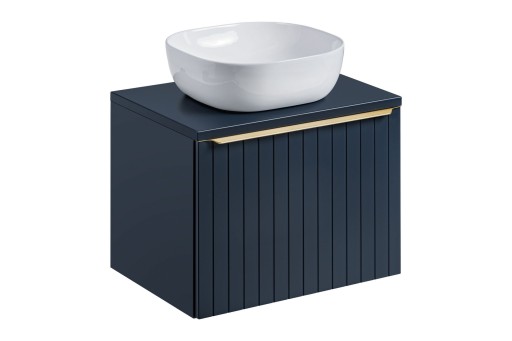 SZAFKA ŁAZIENKOWA 80CM SANTA FE BLUE+UMYWALKA BLAT