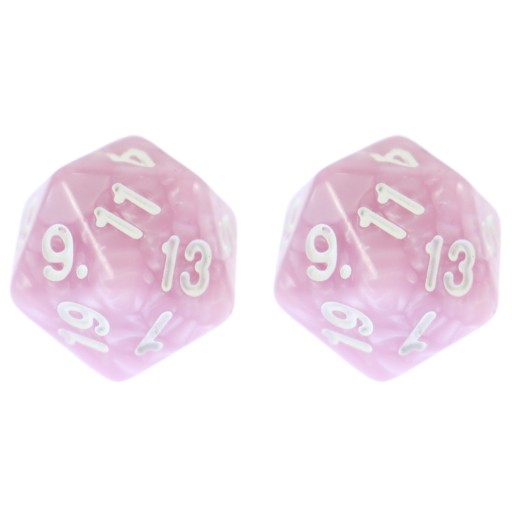 ZESTAW 2 KOSTEK K20 RPG RÓŻANY GAJ KOŚĆ DWUDZIESTOŚCIENNA