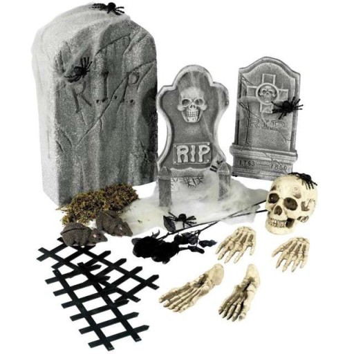 Dekoracja na HALLOWEEN cmentarzysko KOŚCI 24 szt