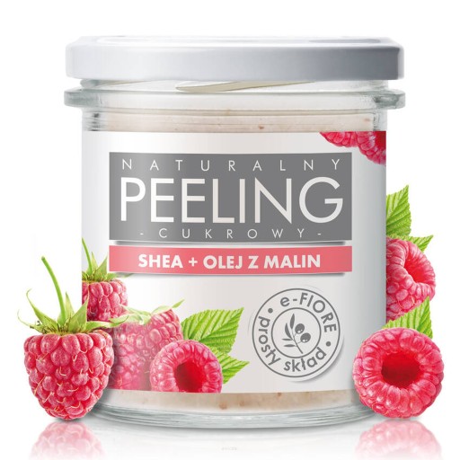 peeling cukrowy malinowy olej z malin 300g E-Fiore