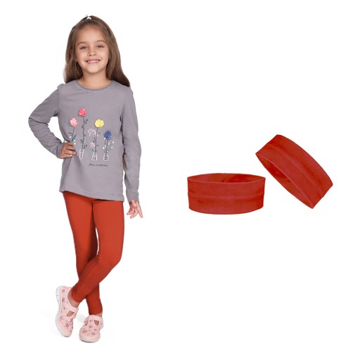 ZESTAW LEGGINSY + OPASKA NA GŁOWĘ BAWEŁNA 128